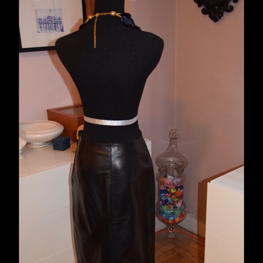 Black leather skirt